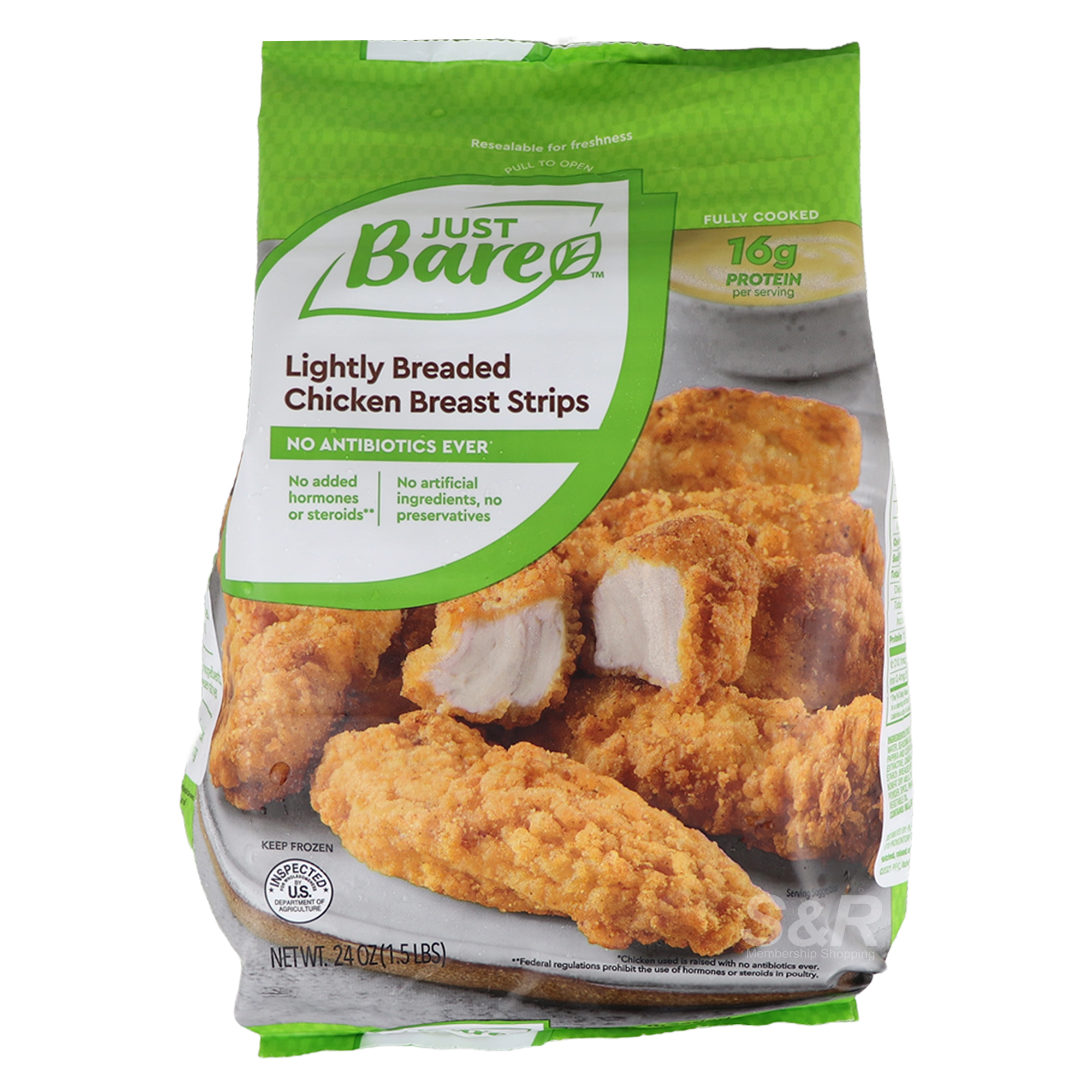 Just Bare Lightly Breaded Chicken Breast Strips 1.5lbs Just Bare Lightly Breaded Chicken Breast Strips 1.5lbs